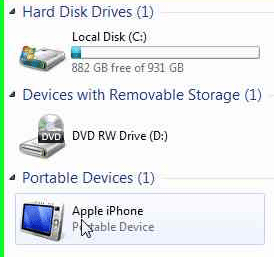 Windows Explorer, Apple Portable Device
